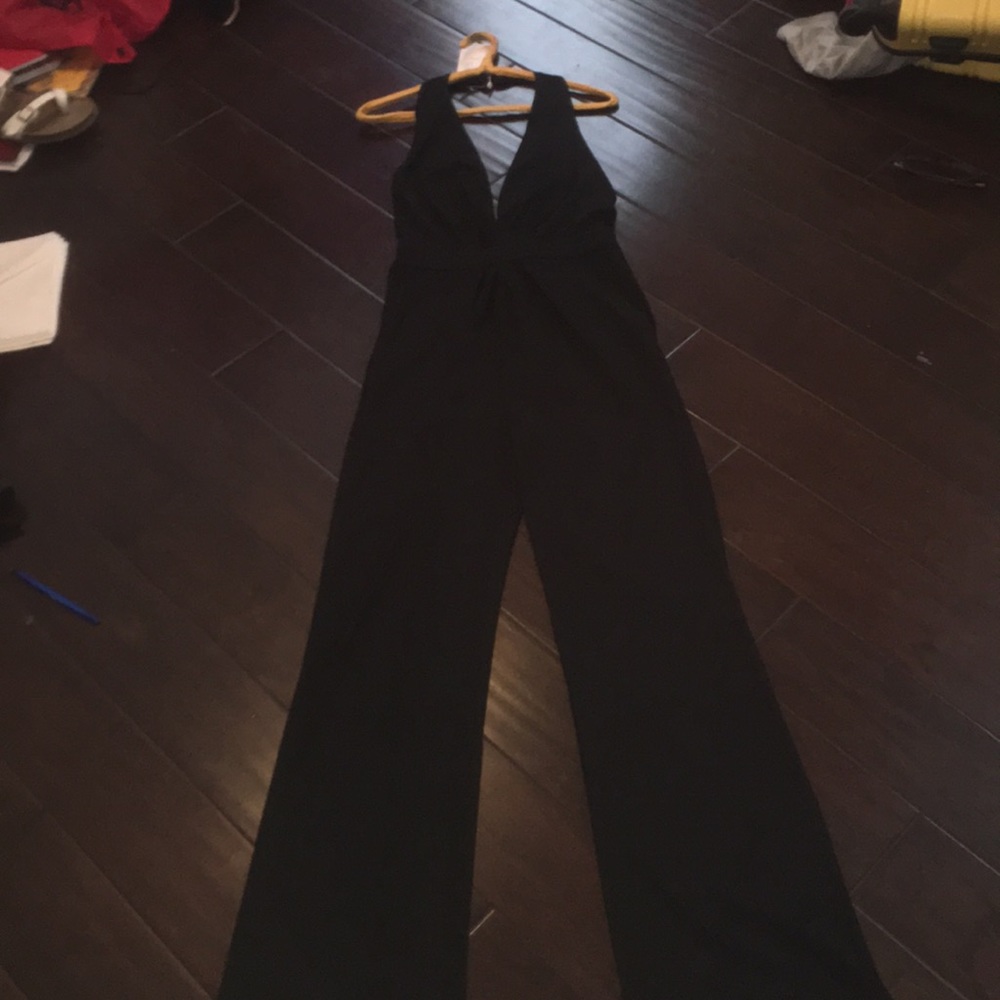 Backless black jumpsuit